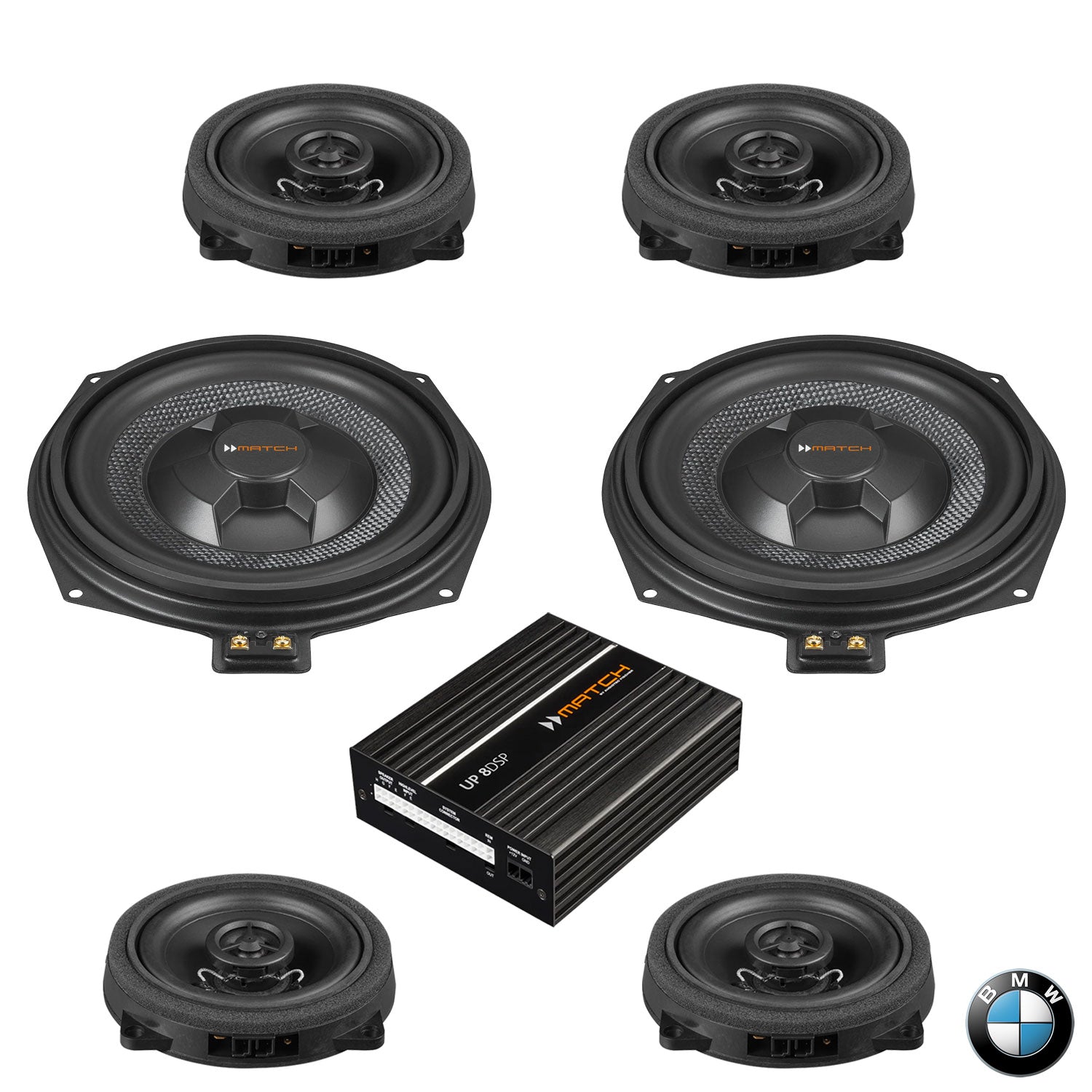 BMW Basic Sound RAM G Gen - Speaker & Subwoofer DSP Amplified Upgrade Package | MATCH UP PnP