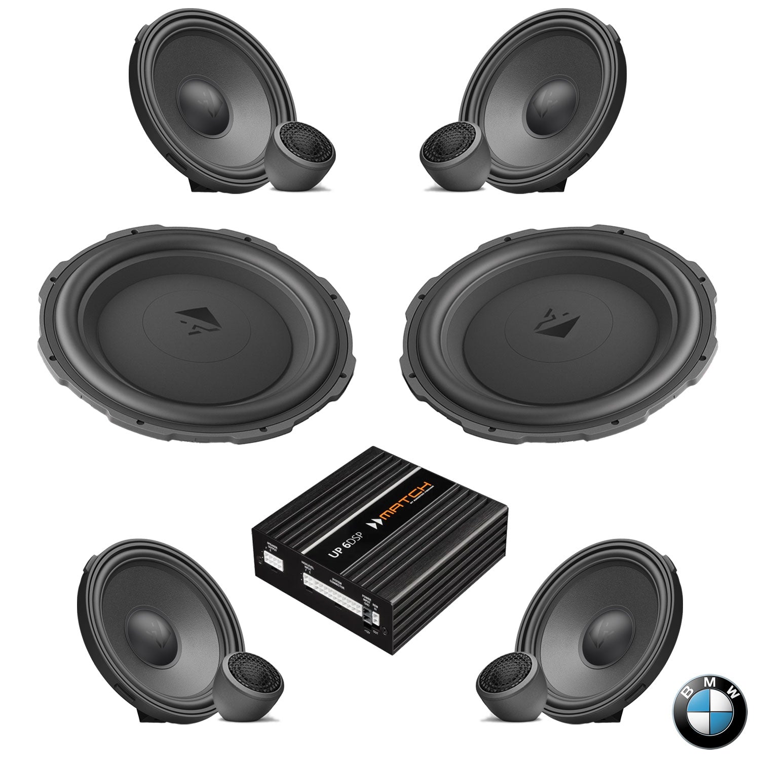 BMW Basic Sound E/F Gen - Speaker & Subwoofer DSP Amplified Package | HELIX Ci7 / Ci3 / Ci5 (tweeter pods required)