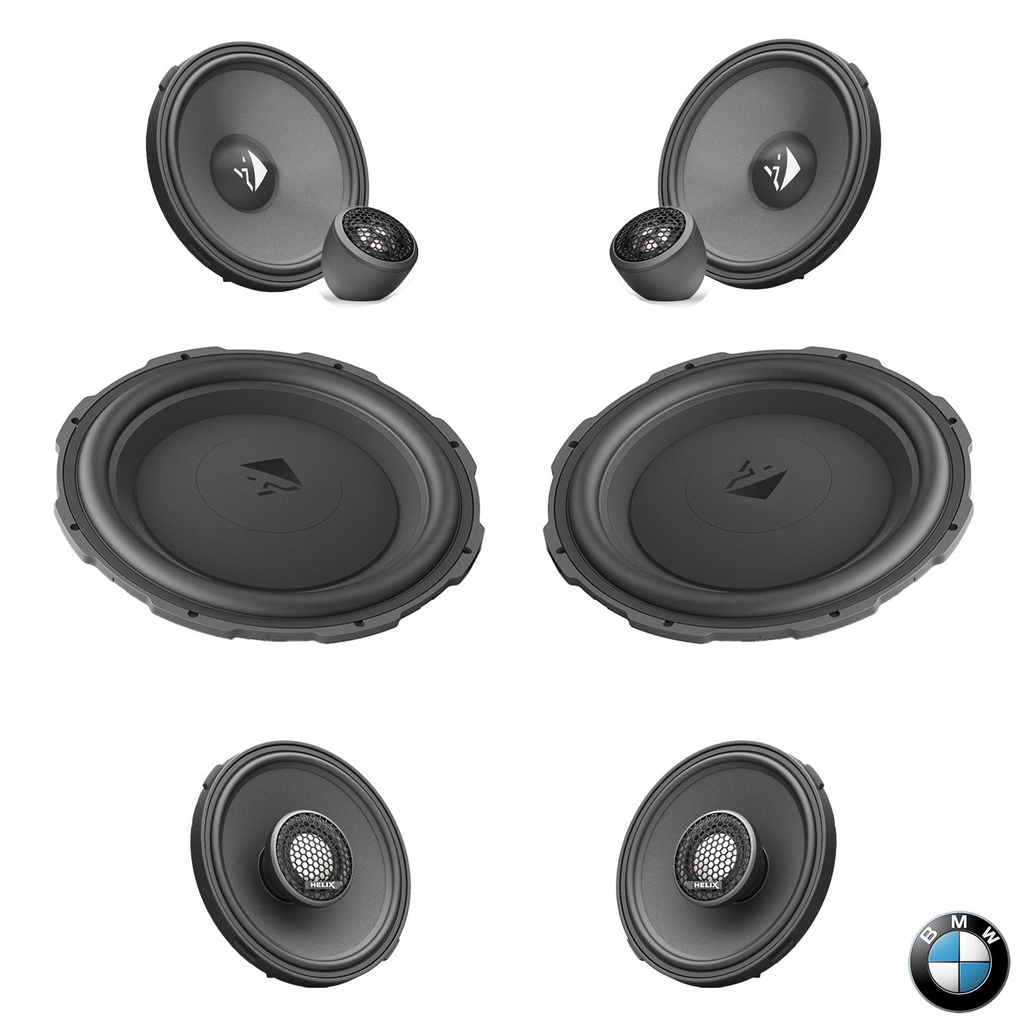 BMW Basic Sound F/G Gen - Speaker & Subwoofer Upgrade Package | HELIX Ci3 / Ci5 (front tweeters pods required)