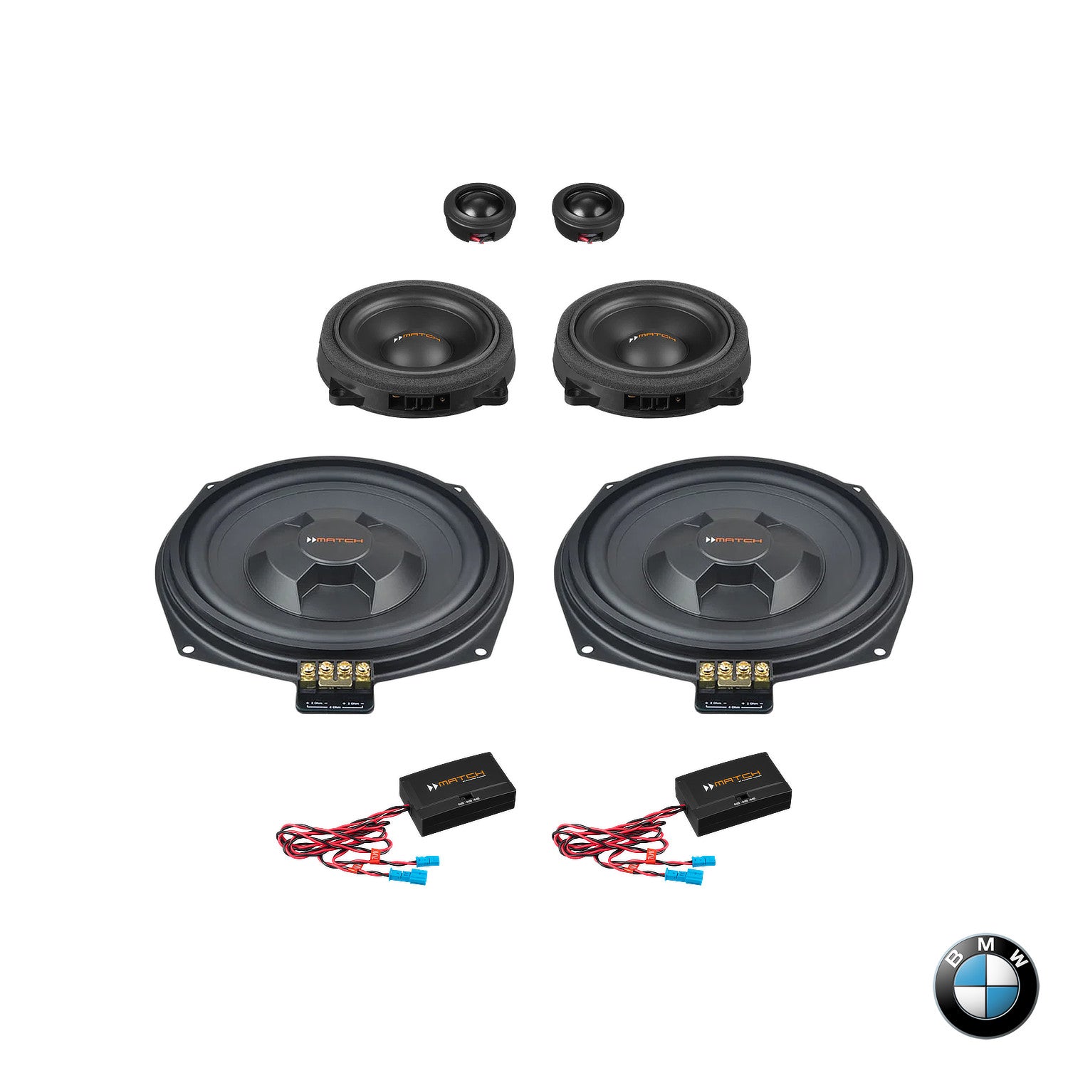 BMW Basic Sound F/G Gen - Front Speaker & Subwoofer Upgrade Package | MATCH UP PnP (tweeters pods required)