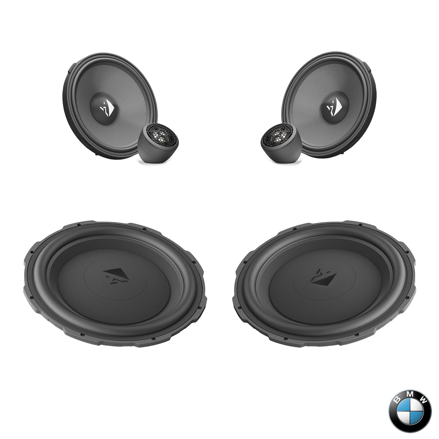 BMW Basic Sound - Front Speaker & Subwoofer Upgrade Package | HELIX Ci3 / Ci5 (tweeters pods required)