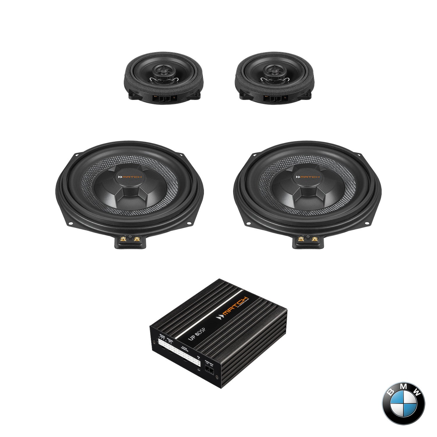 BMW Basic Sound RAM G Gen - Front Speaker & Subwoofer DSP Amplified Upgrade Package | MATCH UP PnP