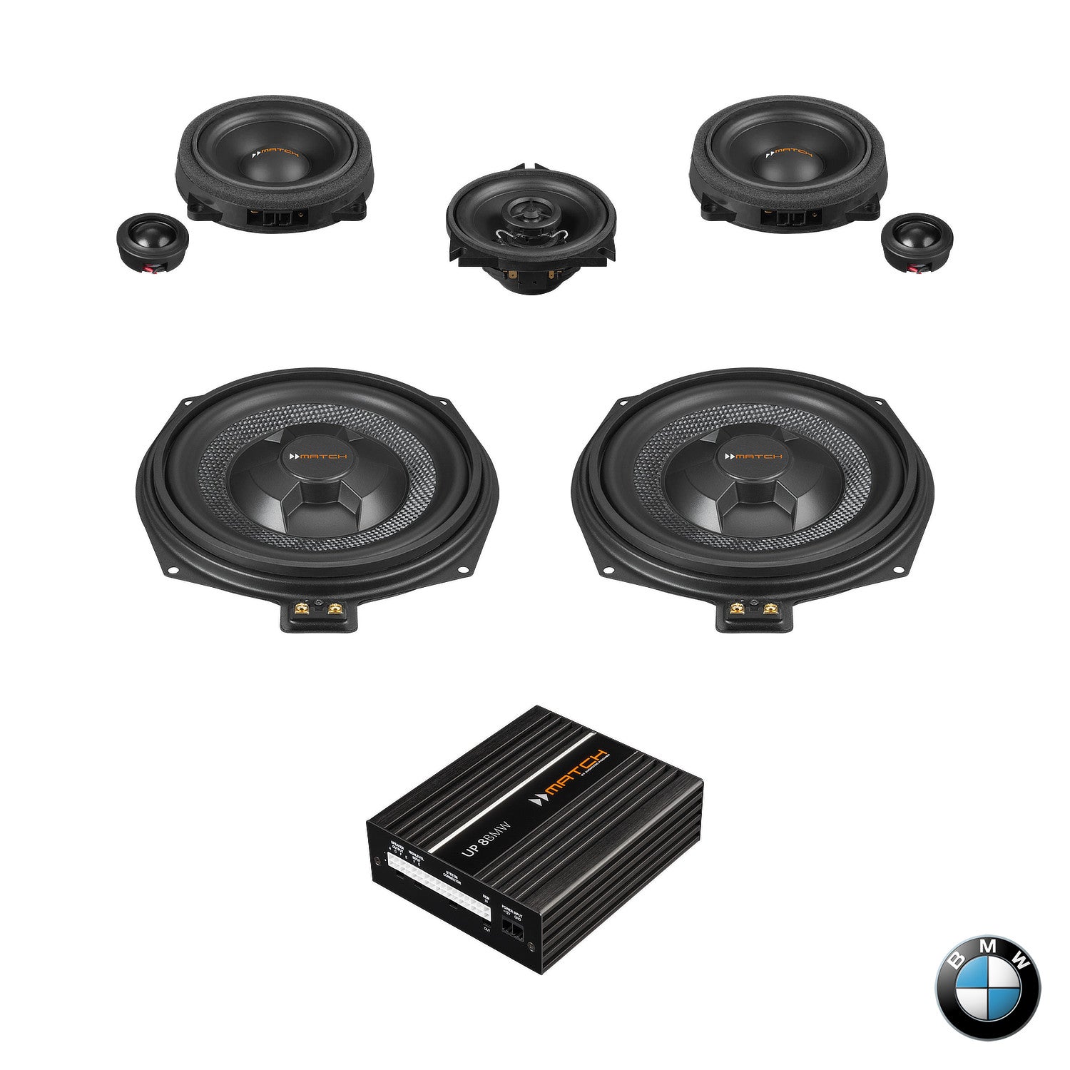 BMW HiFi S0676 F Gen - Front Speaker & Subwoofer DSP Amplified Package | MATCH UP PnP