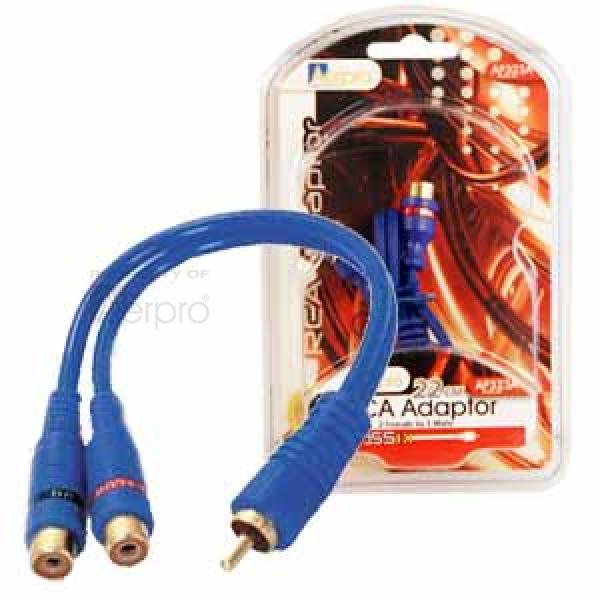 AERPRO AP323A - 1M/2F RCA Splitter Blue