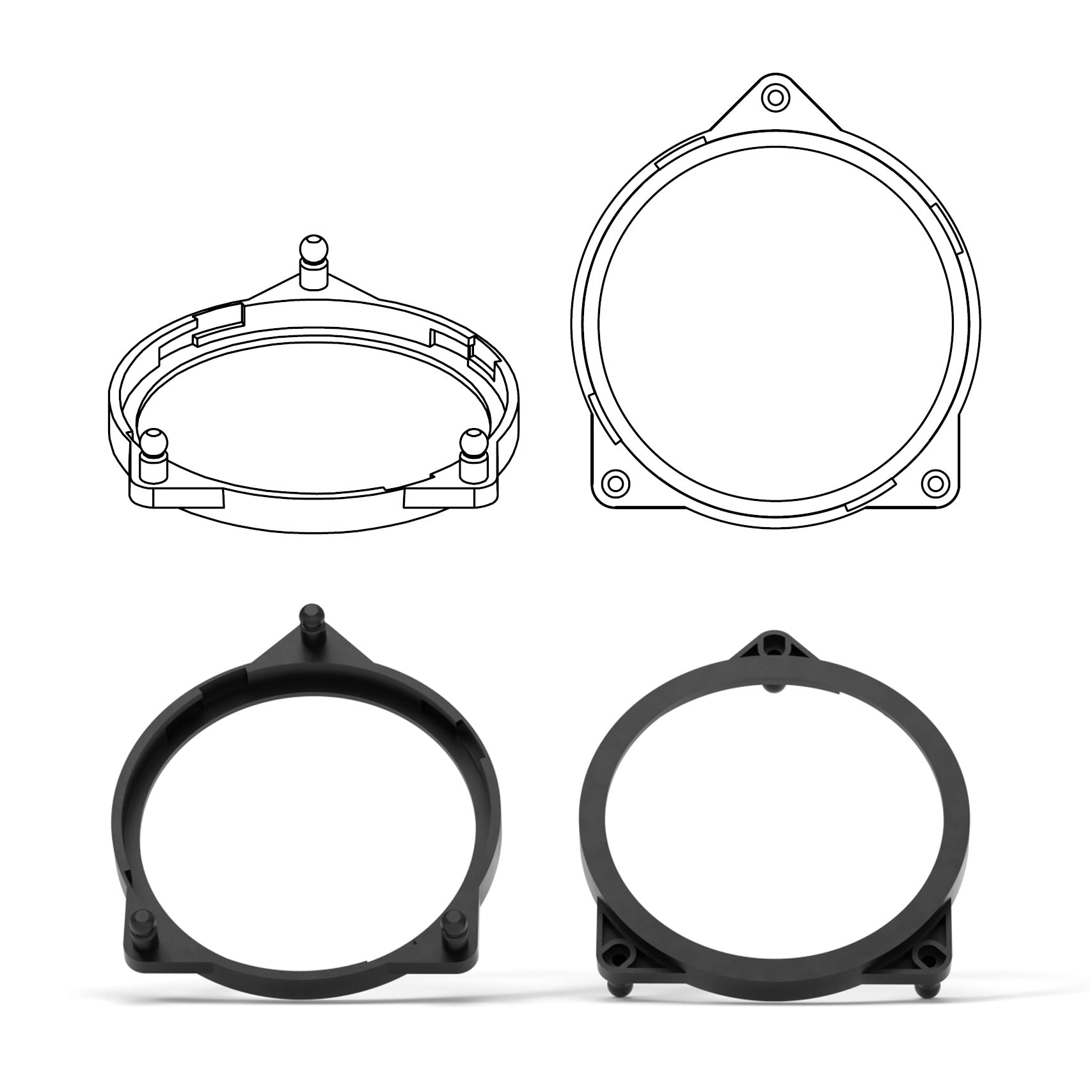 HELIX FlexMount CFMK100 - 4" 3D Printed Speaker Adapter | Pair