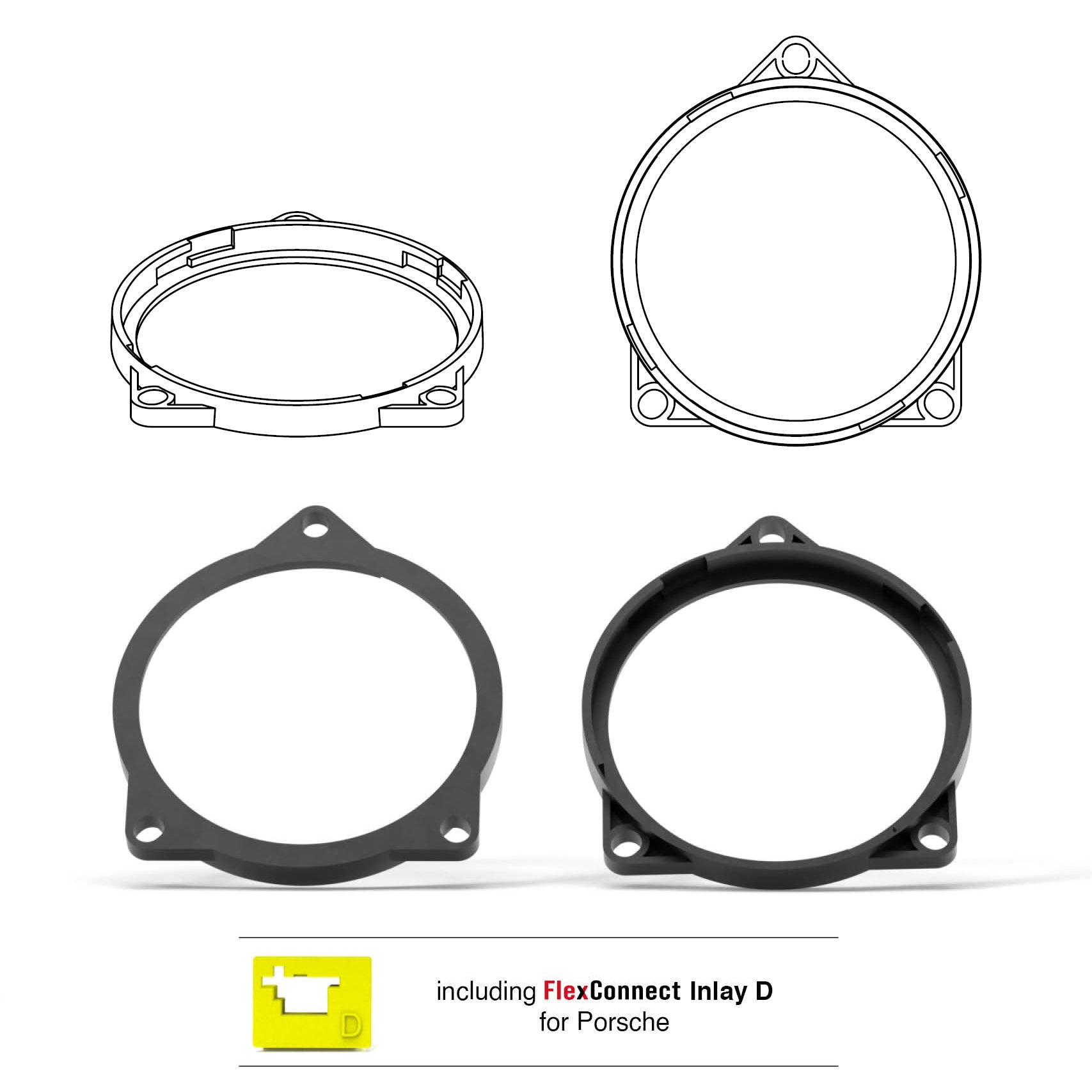 HELIX FlexMount CFMK100 - 4" 3D Printed Speaker Adapter | Pair