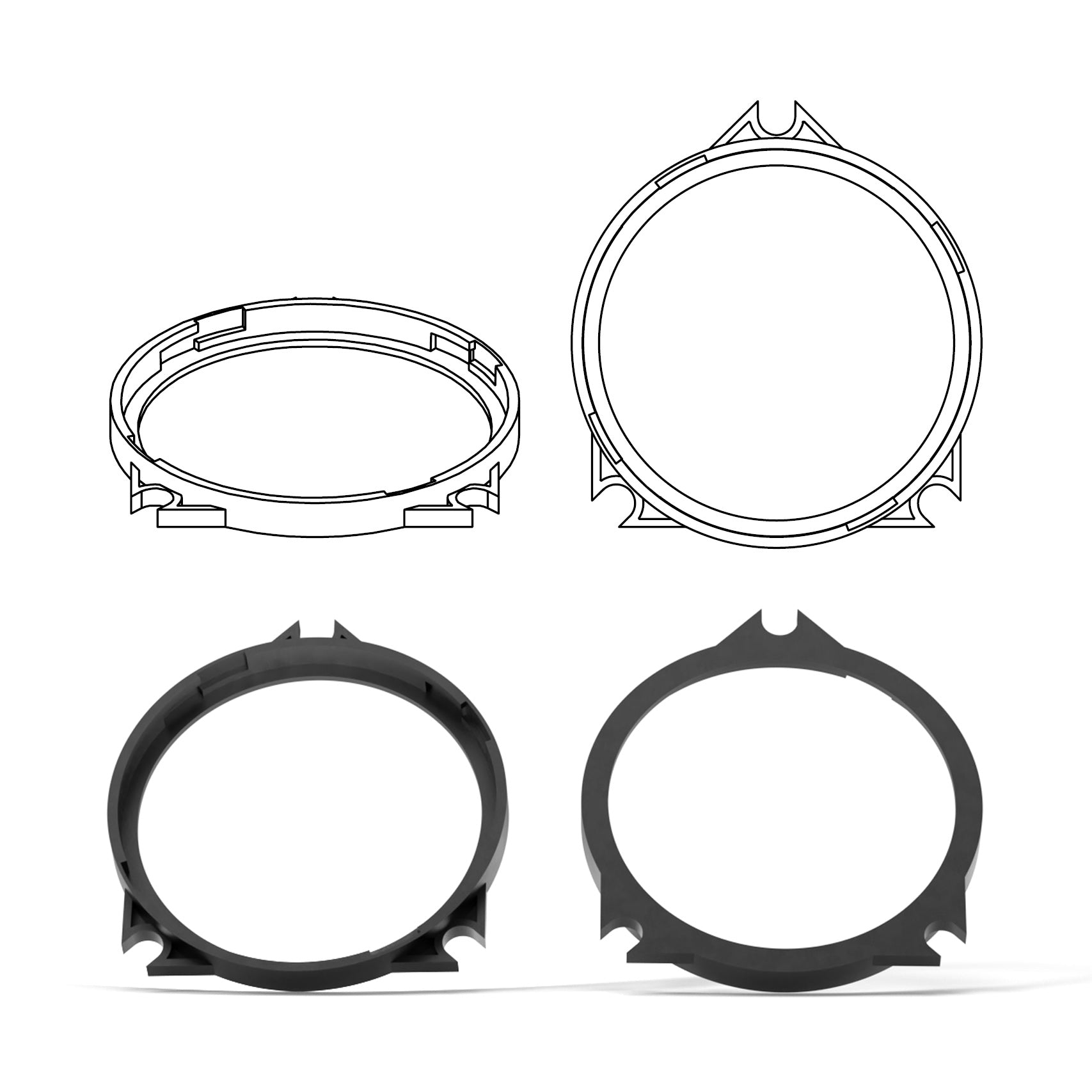 HELIX FlexMount CFMK100 - 4" 3D Printed Speaker Adapter | Pair