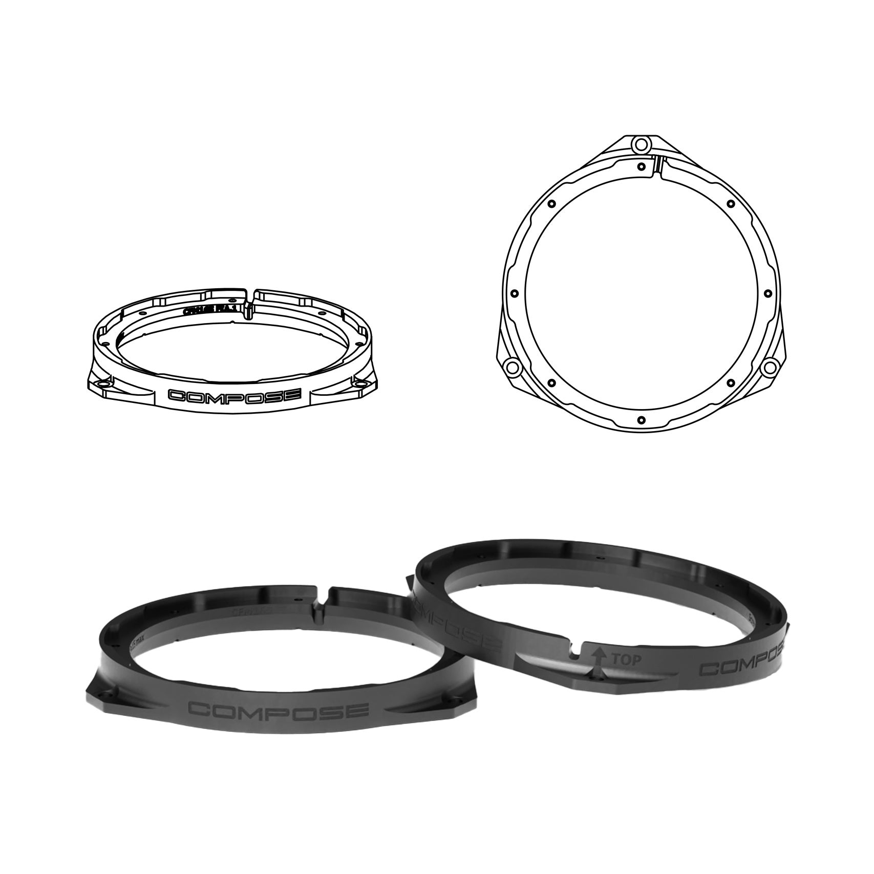 HELIX FlexMount CFMK165 - 6.5" 3D Printed Speaker Adapter | Pair