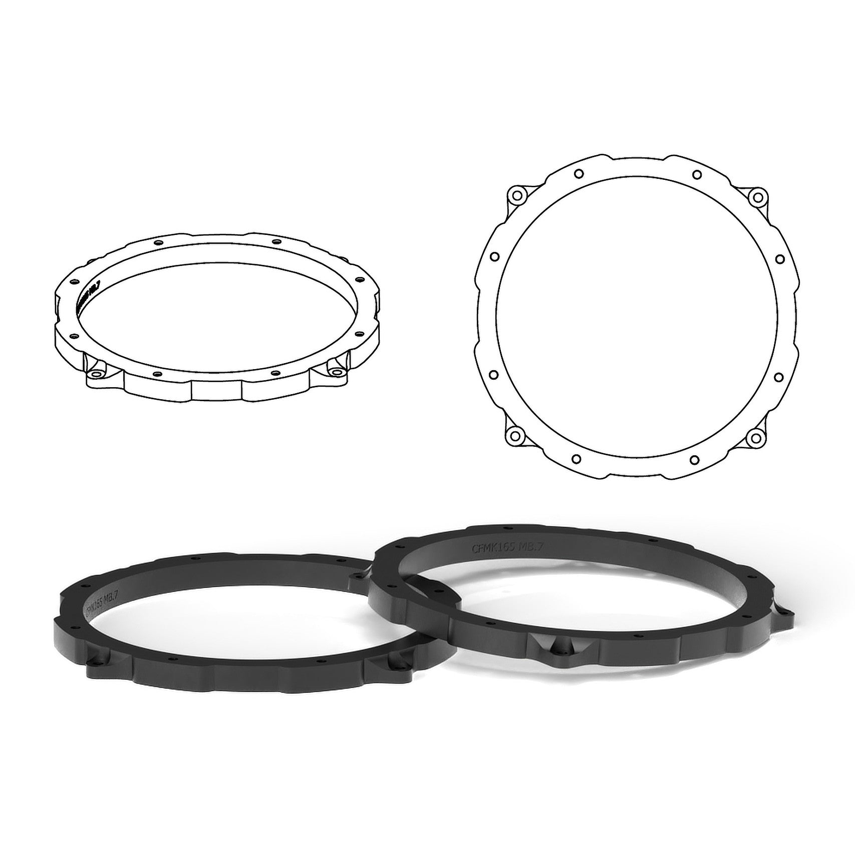 HELIX FlexMount CFMK165 - 6.5" 3D Printed Speaker Adapter | Pair