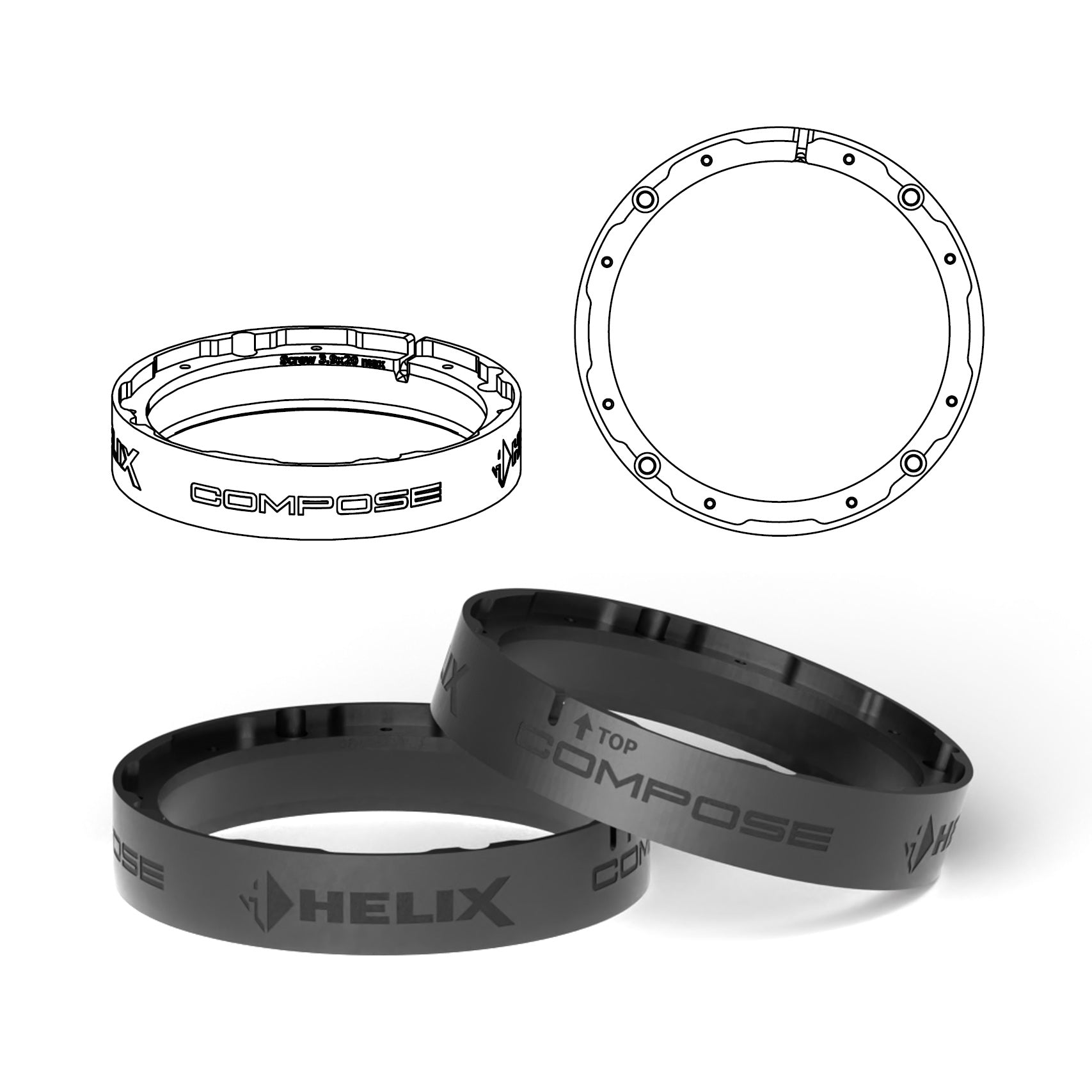 HELIX FlexMount CFMK165 - 6.5" 3D Printed Speaker Adapter | Pair