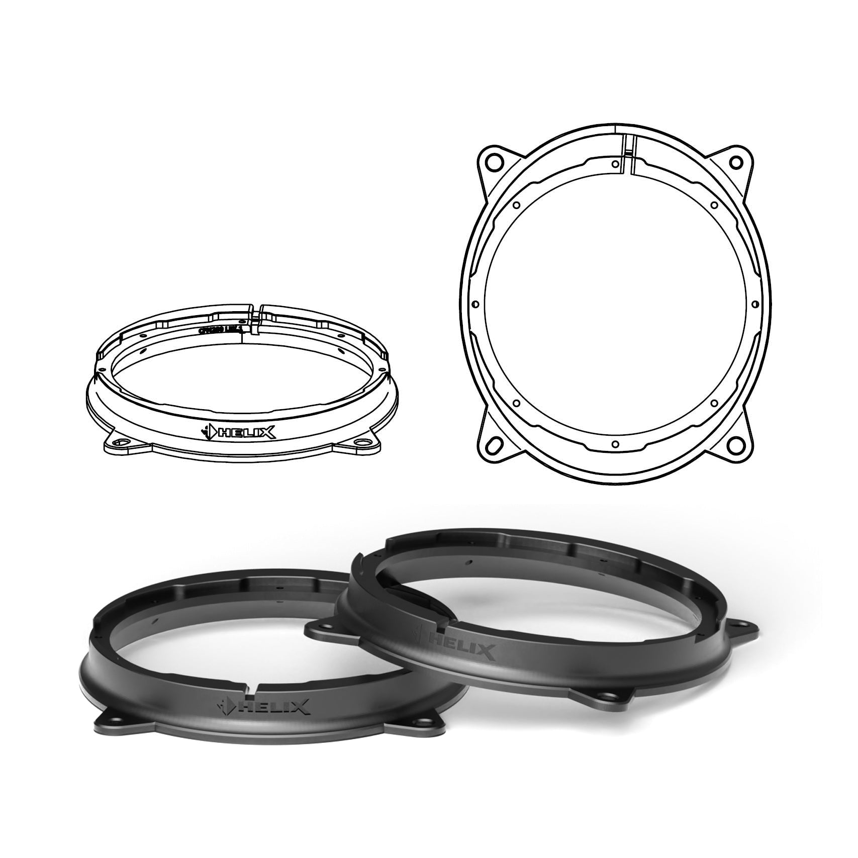 HELIX FlexMount CFMK200 - 8" 3D Printed Speaker Adapter | Pair