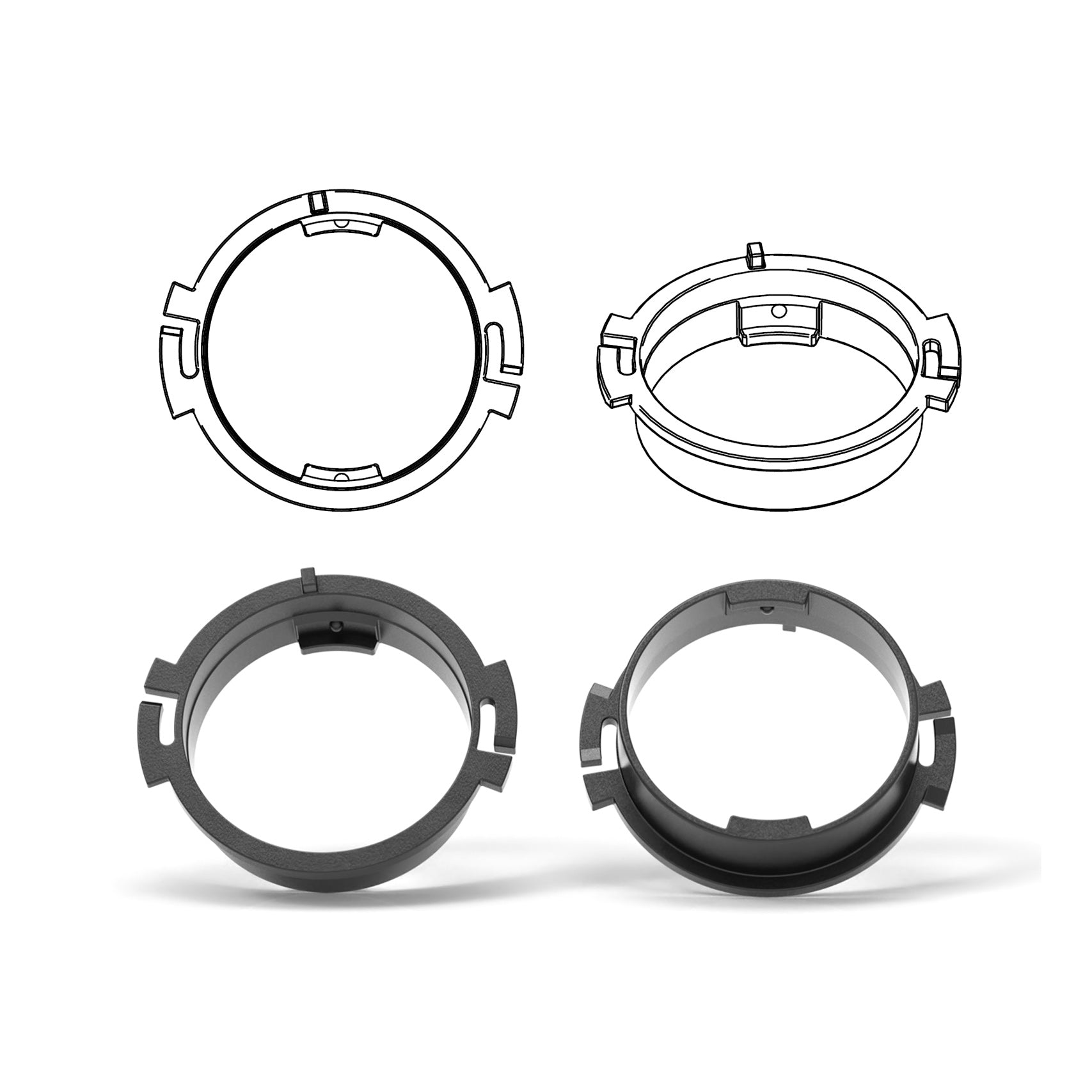 HELIX FlexMount CFMK25 - 1.1" 3D Printed Speaker Adapter | Pair