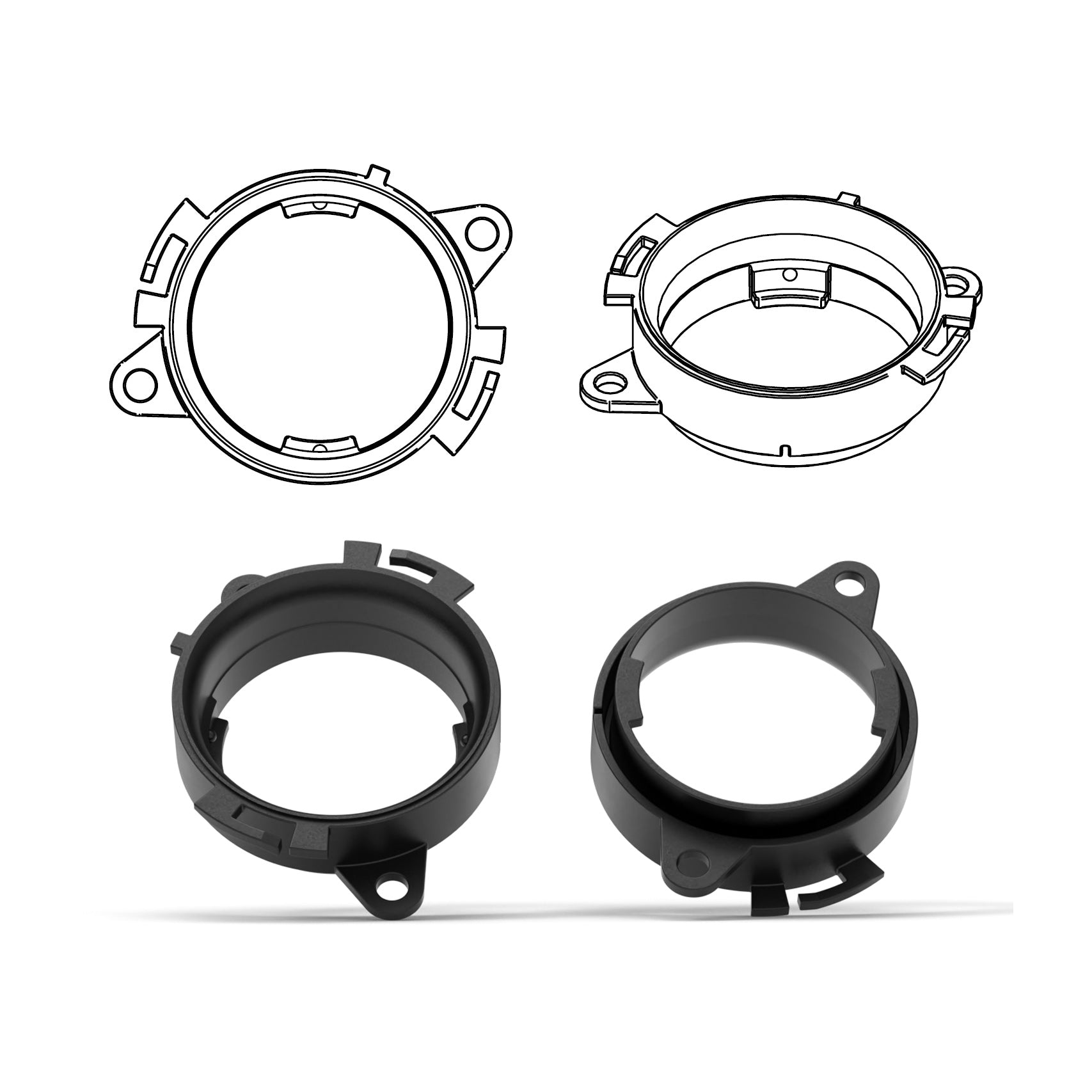 HELIX FlexMount CFMK25 - 1.1" 3D Printed Speaker Adapter | Pair