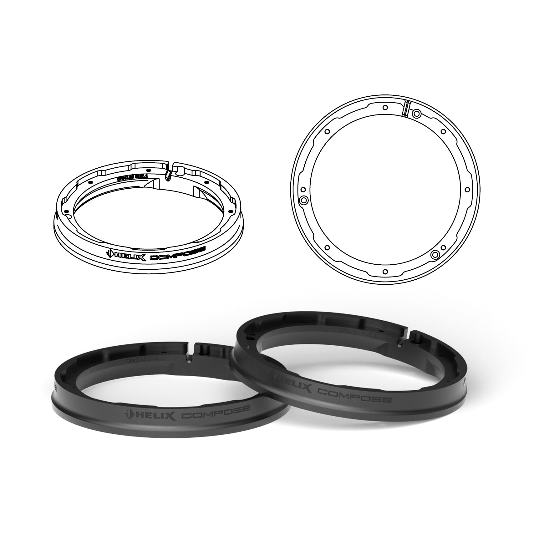 HELIX FlexMount CFMK165 - 6.5" 3D Printed Speaker Adapter | Pair