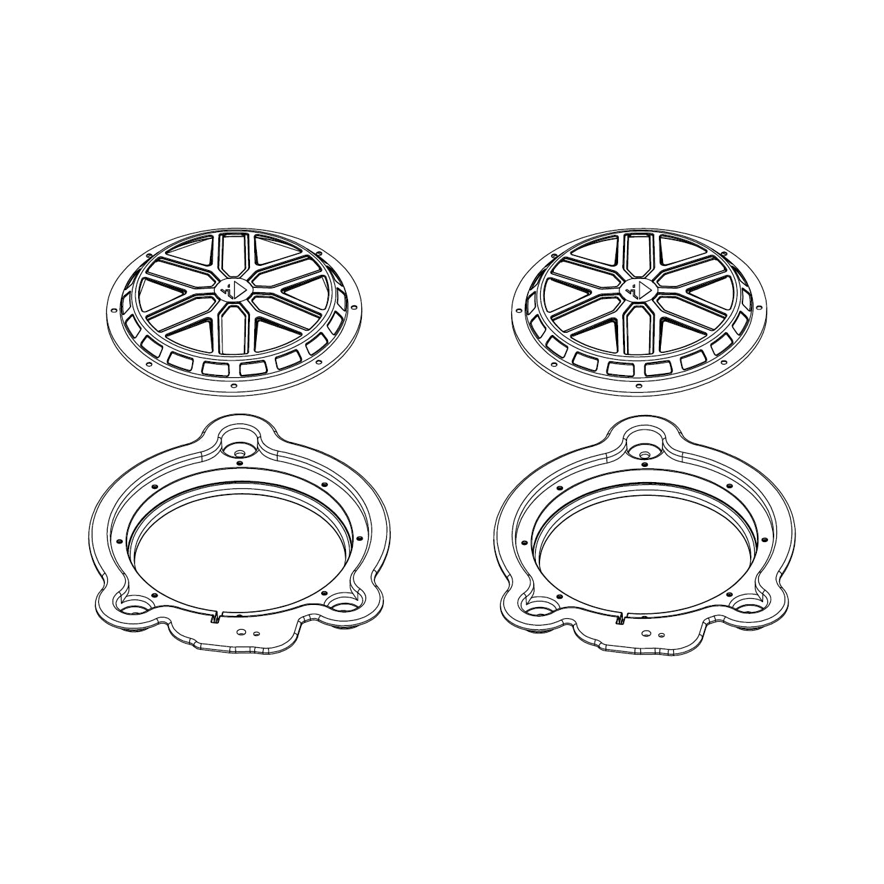 HELIX FlexMount CFMK200 MB.4S - 8" Polymer-Metal Subwoofer Adapter for Mercedes EOE & EQS | Pair