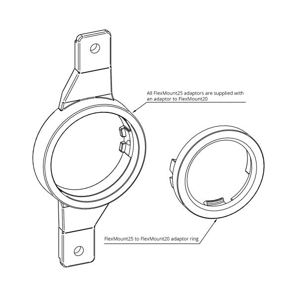 HELIX FlexMount CFMK25 - 1.1" 3D Printed Speaker Adapter | Pair