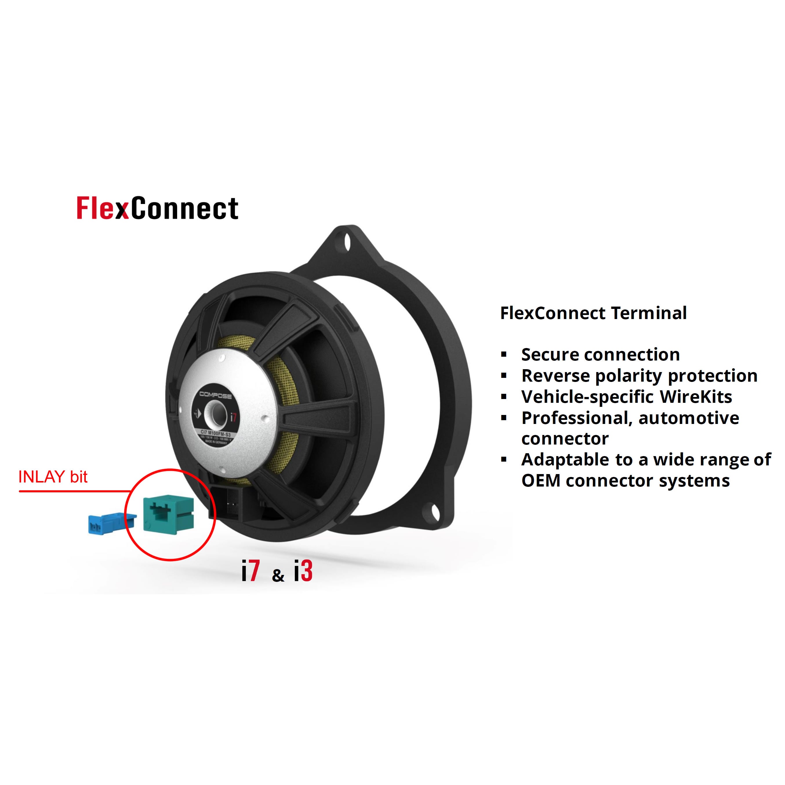 HELIX COMPOSE FlexConnect Inlay - OEM Wire To Midrange Speaker Inlay, Type A/B/C/D | 1 Pair