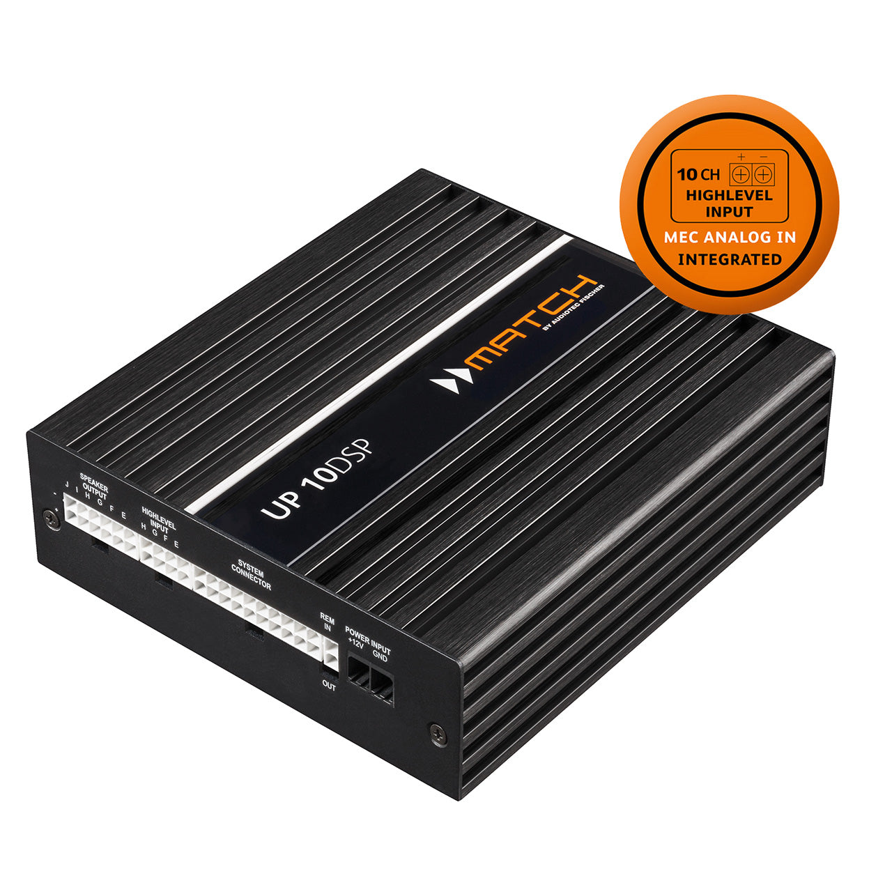 MATCH UP 10DSP With MEC ANALOG IN - 10 Channel PnP DSP Amplifier | 10 High-Level Inputs